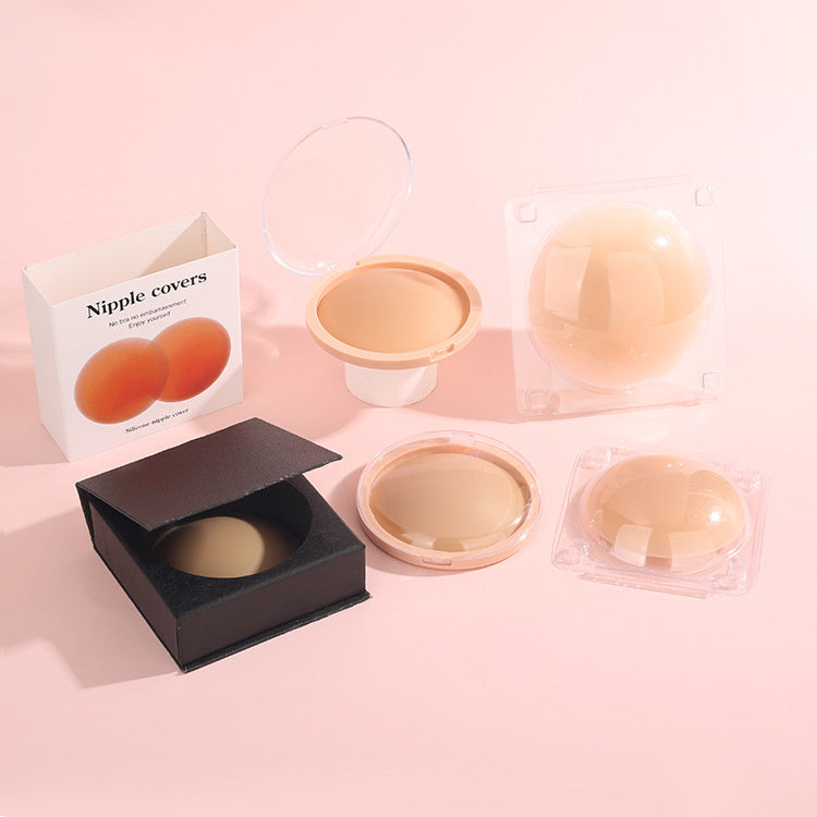 European And American Style Non-adhesive Self-adhesive Solid Chest Paste Invisible Seamless Nipple Coverage Silicone