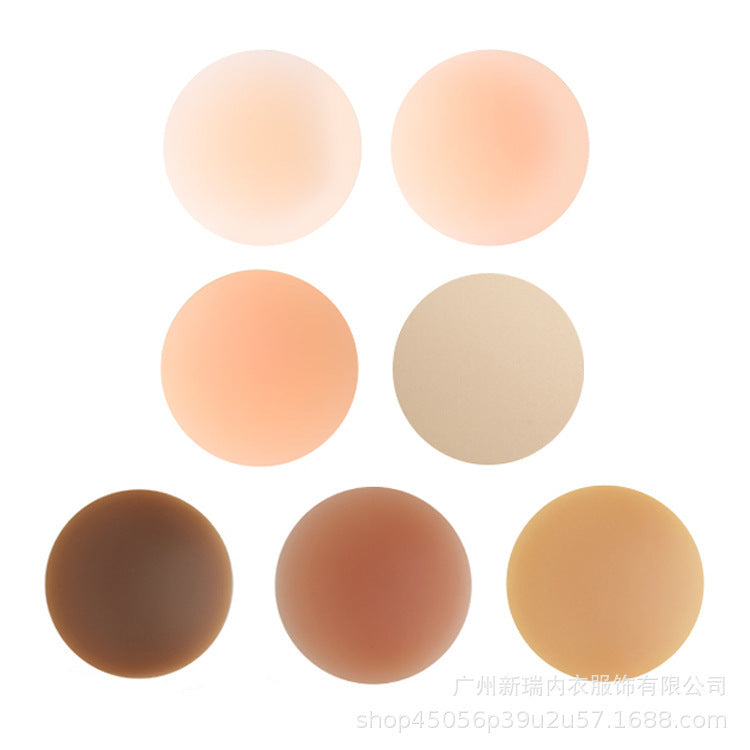 European And American Style Non-adhesive Self-adhesive Solid Chest Paste Invisible Seamless Nipple Coverage Silicone